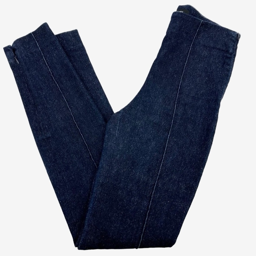 Theory Leggings Women's Size 2 Dark Denim Nep High Waisted Skinny Seamed - Picture 3 of 13